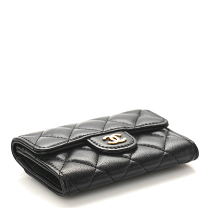 Chanel Lambskin Quilted Flap Card Holder Wallet Black 4 of 10