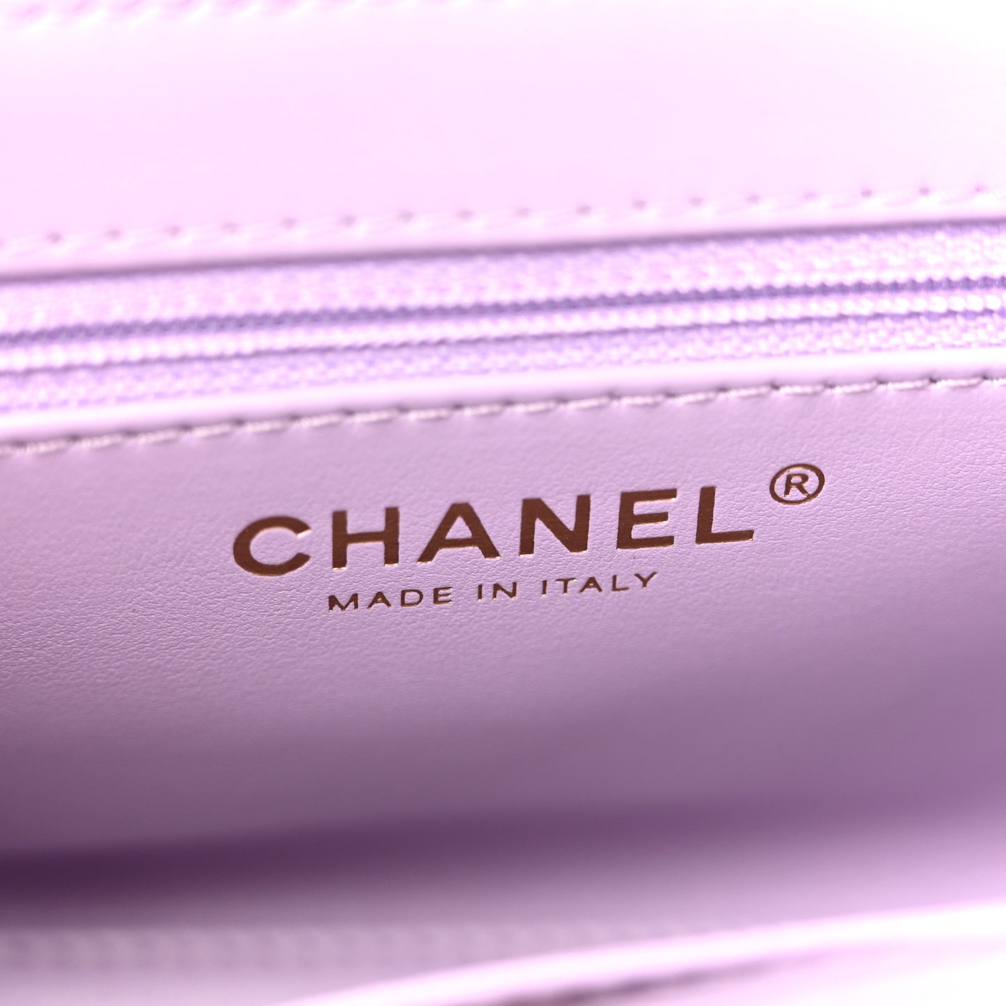 Shiny Aged Calfskin Quilted Nano Kelly Shopper Lilac