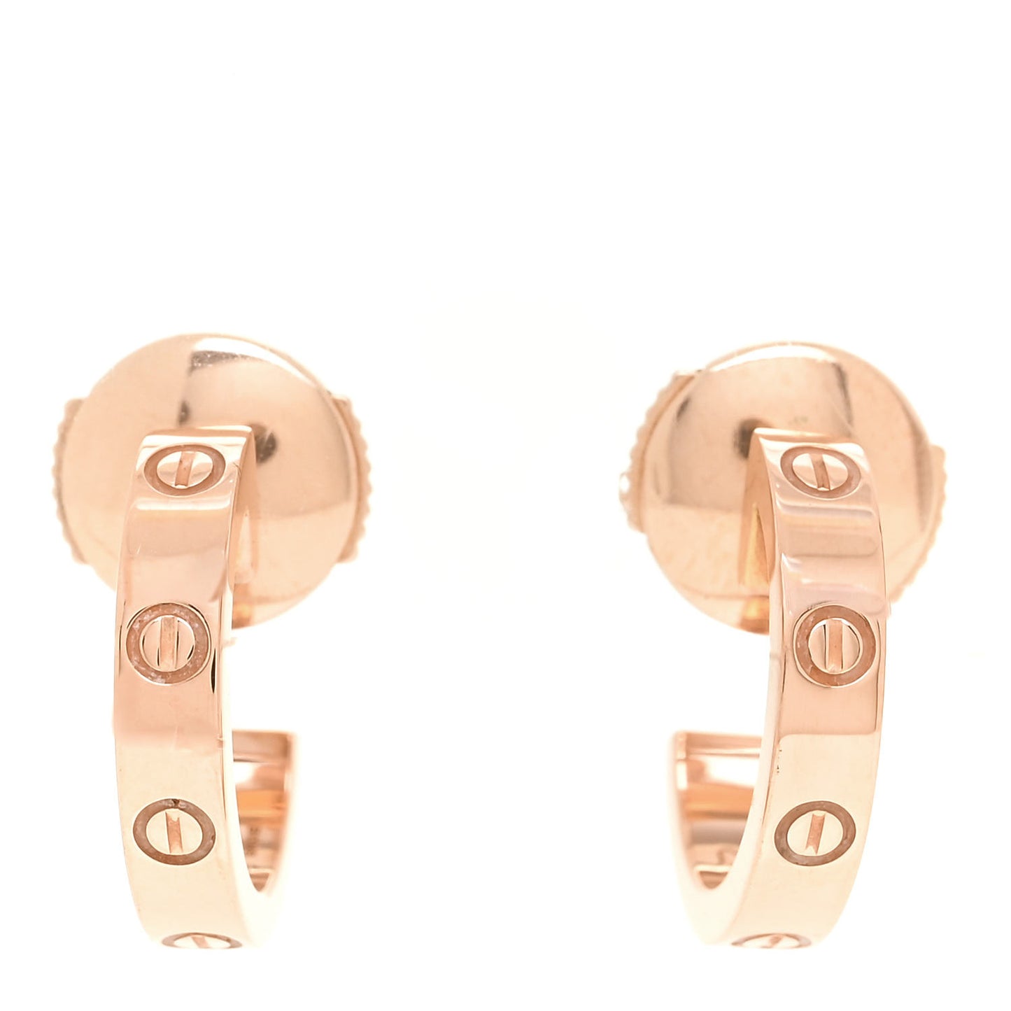18K Pink Gold Small LOVE Hoop Earrings