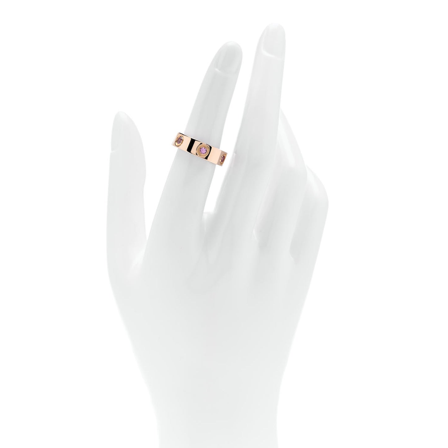 18K Pink Gold 6 Pink Sapphire 5.5mm LOVE Ring 51 5.75