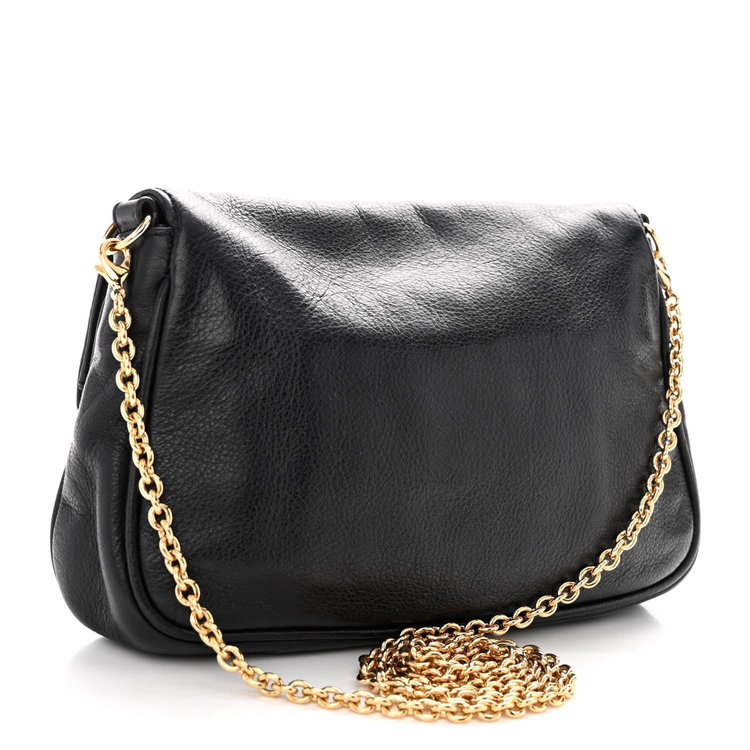 Fendi Vitello Flamingo Fendista Pouchette Crossbody Black 3 of 10