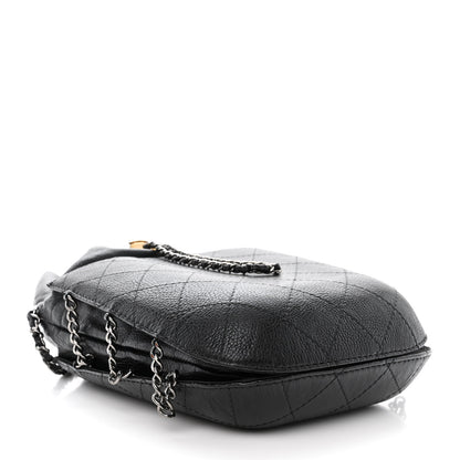 Chanel Aged Calfskin Quilted Gabrielle Bucket Black 4 of 10