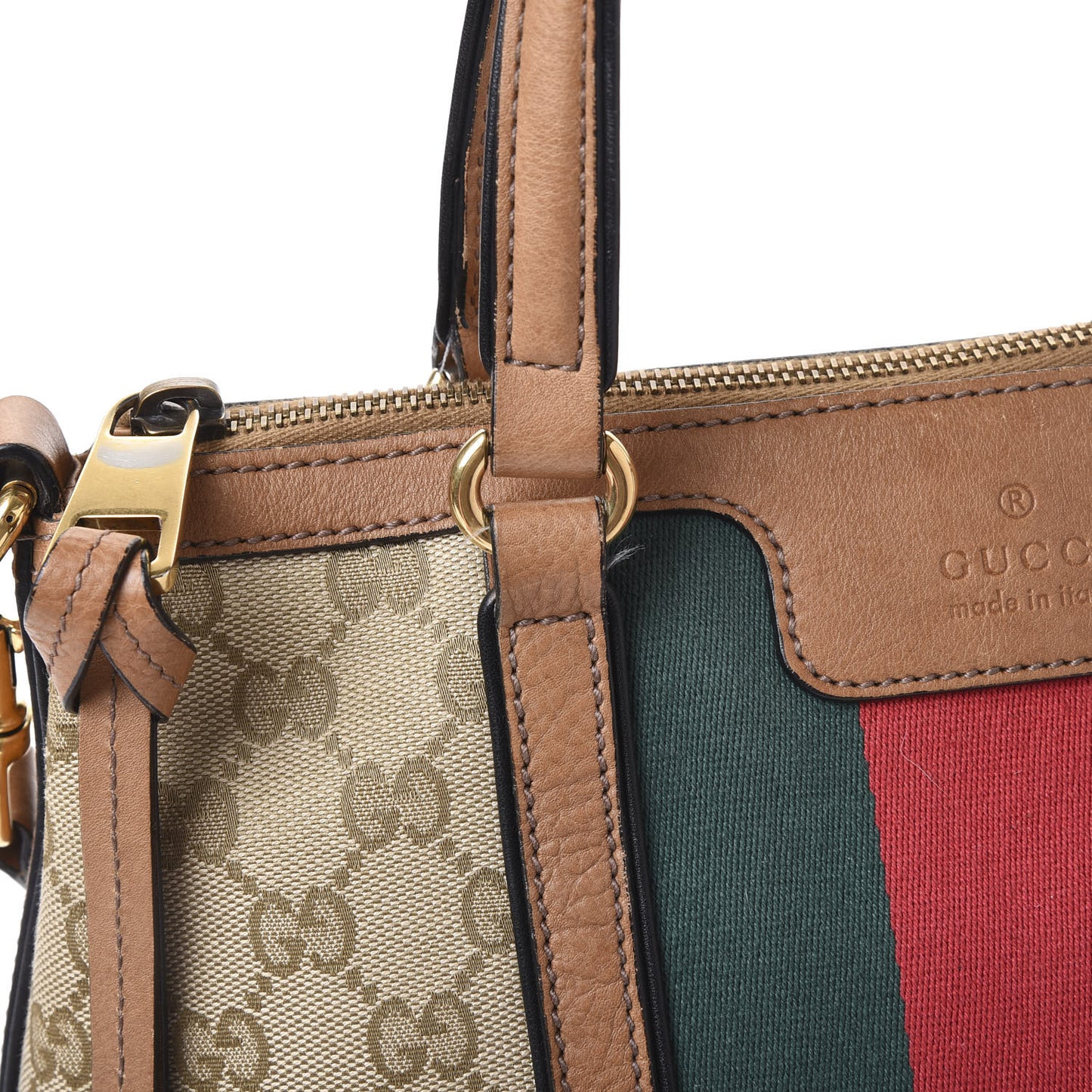 Monogram Web Rania Top Handle Bag Natural