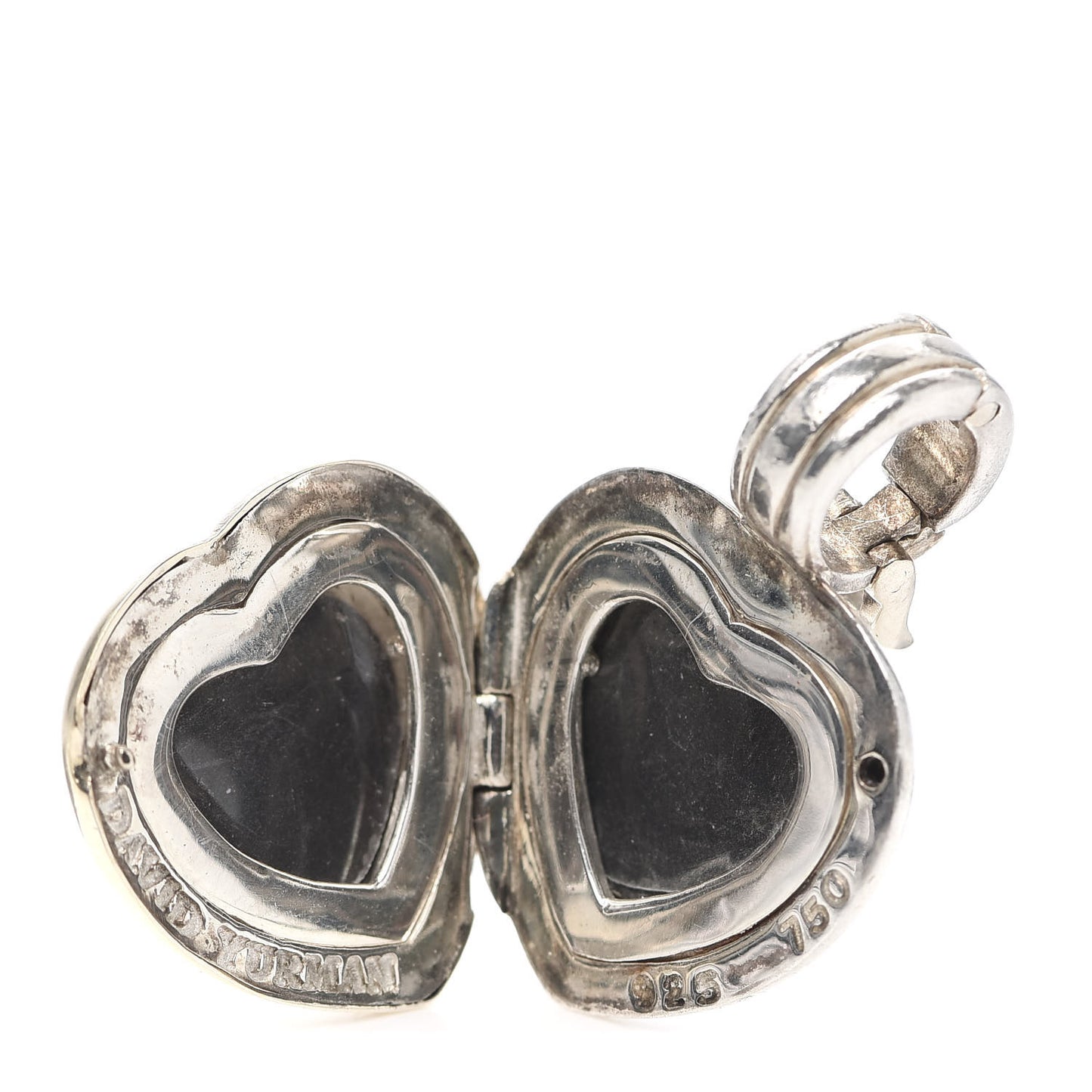 Sterling Silver 18K Yellow Gold Cable Heart Locket Enhancer Pendant