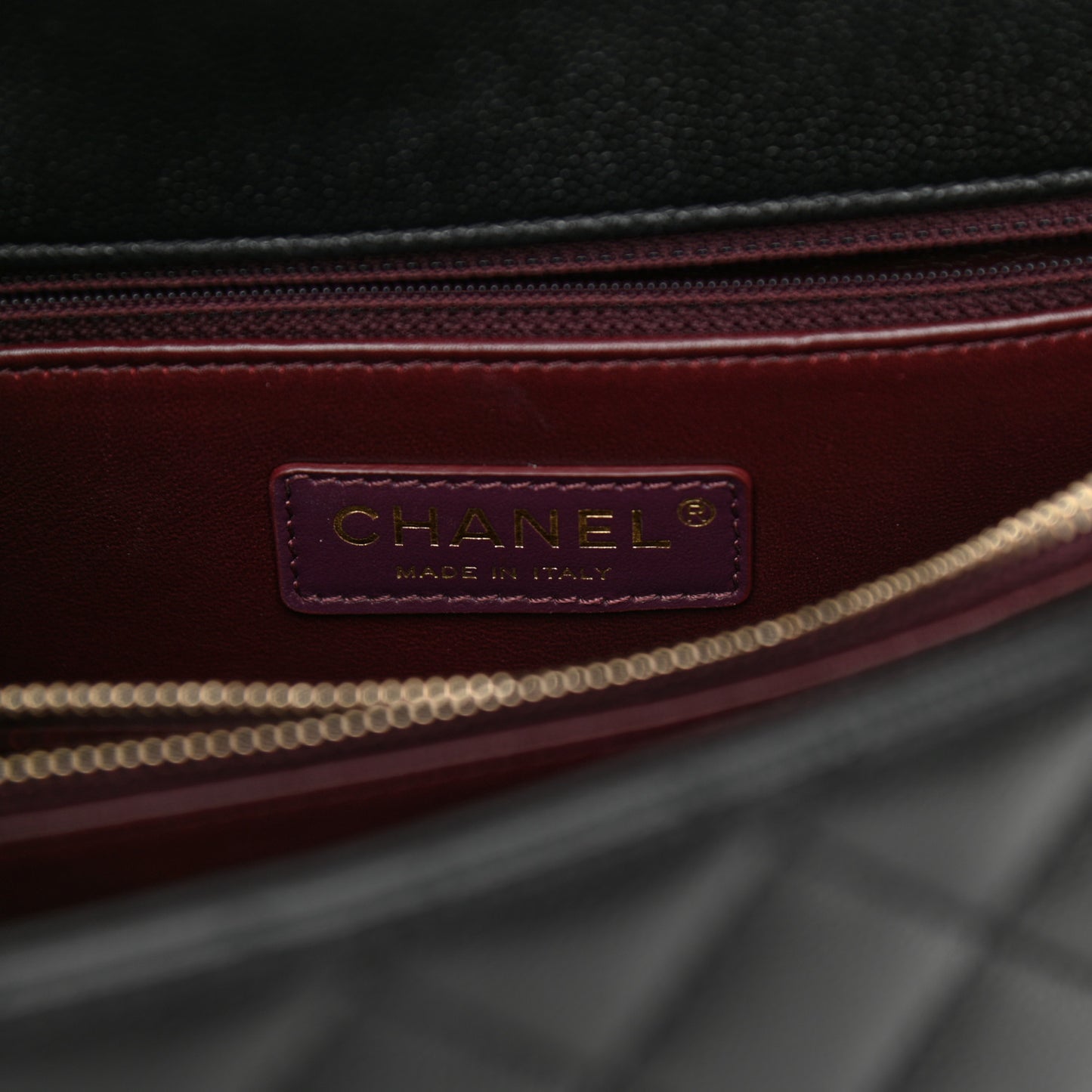 Caviar Lizard Embossed Quilted Small Coco Handle Flap Black