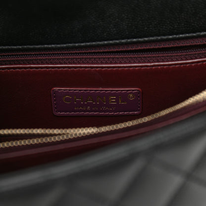 Chanel Caviar Lizard Embossed Quilted Small Coco Handle Flap Black 6 of 11
