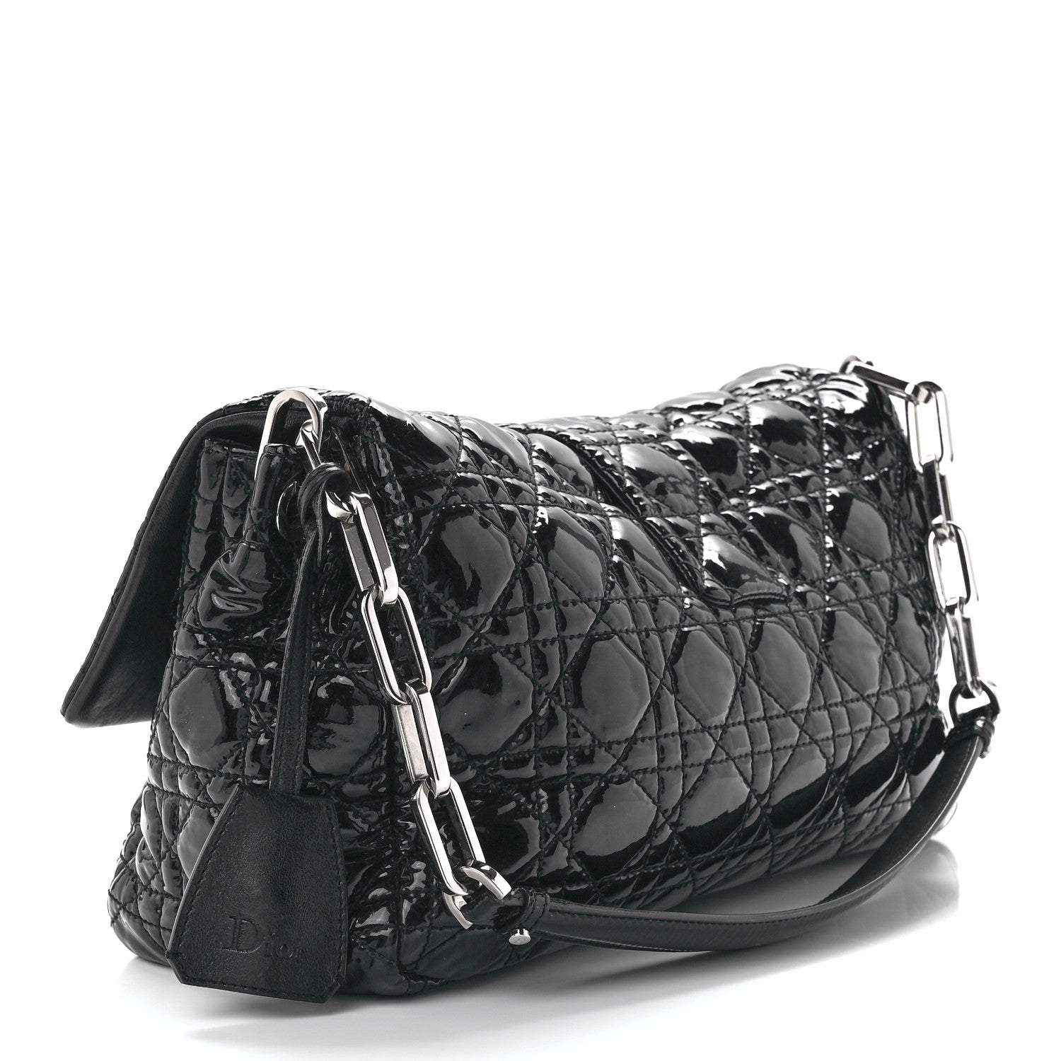 Christian Dior Patent Cannage New Lock Flap Black 3 of 12