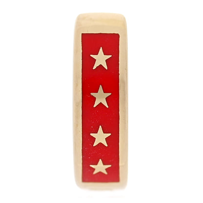 Foundrae 18K Yellow Gold Ceramic Strength Tenet Huggie Earring Red 1 of 5