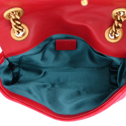 Gucci Velvet Matelasse Mini GG Marmont Shoulder Bag Hibiscus Red 5 of 11