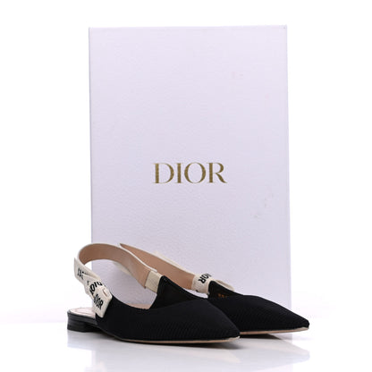 Christian Dior Technical Canvas Ribbon J'Adior Slingback Ballet Flats 35.5 Black 19 of 19