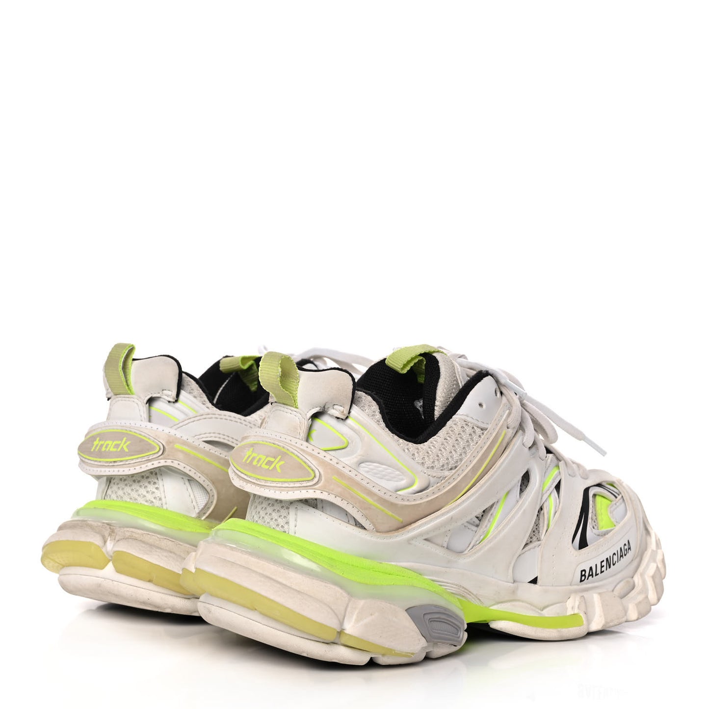Mesh Nylon Worn Out Effect Womens Track Sneakers 37 White Fluo Yellow