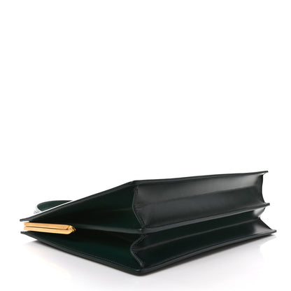 Celine Patina Box Calfskin Medium Clasp Bag Dark Green 4 of 9
