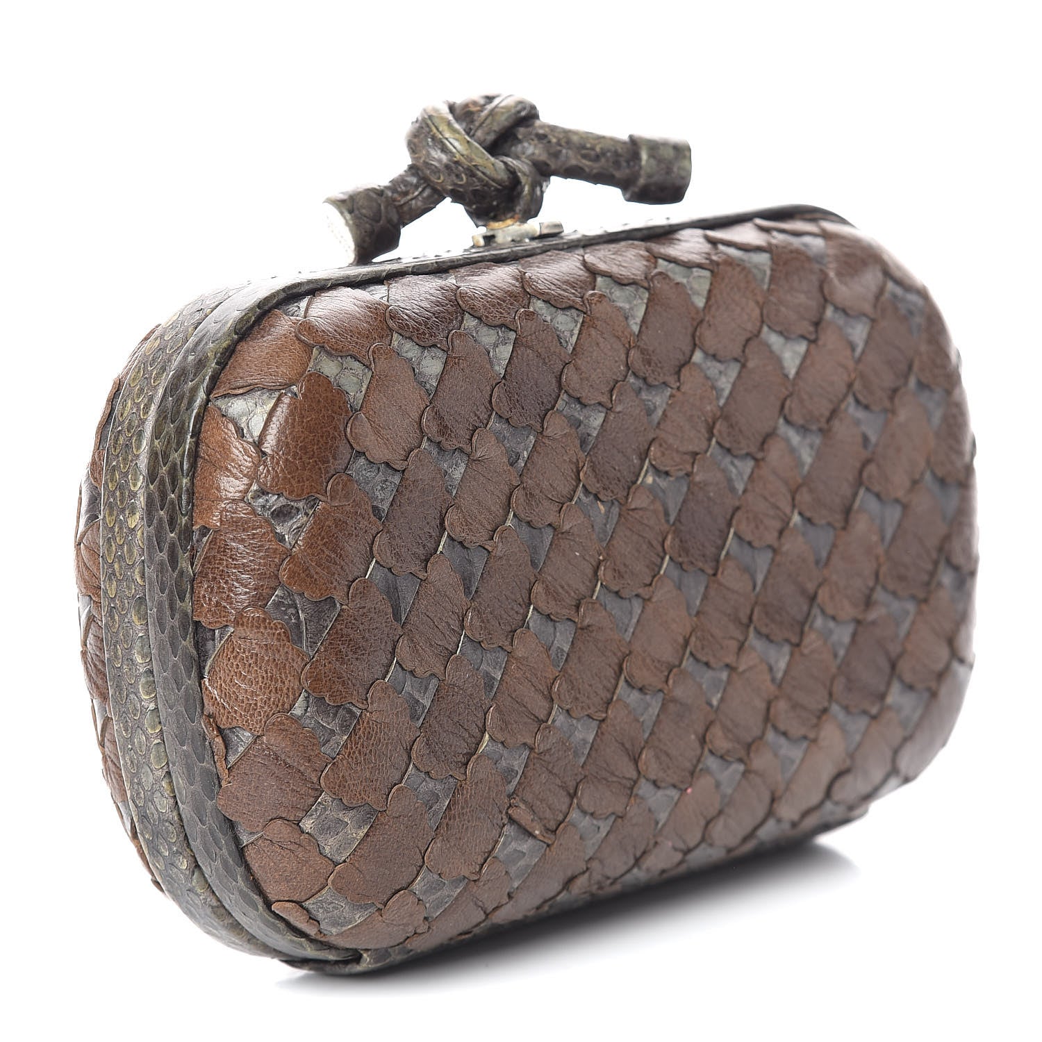 Bottega Veneta Ayers Grained Calfskin Intrecciato Knot Studded Clutch 3 of 14