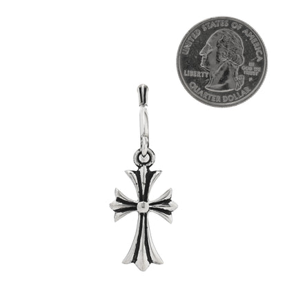 Chrome Hearts Sterling Silver Tiny CH Cross Hoop Drop Single Earring 2 of 4