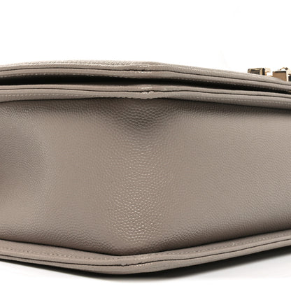 Chanel Caviar Quilted New Medium Boy Flap Dark Beige 9 of 11