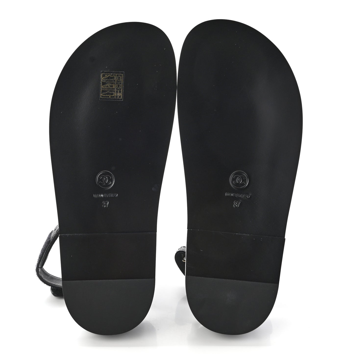 Grained Calfskin Velcro Dad Sandals 37 Black