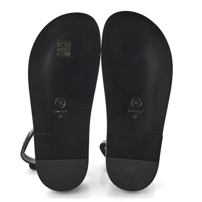 Chanel Grained Calfskin Velcro Dad Sandals 37 Black 5 of 9