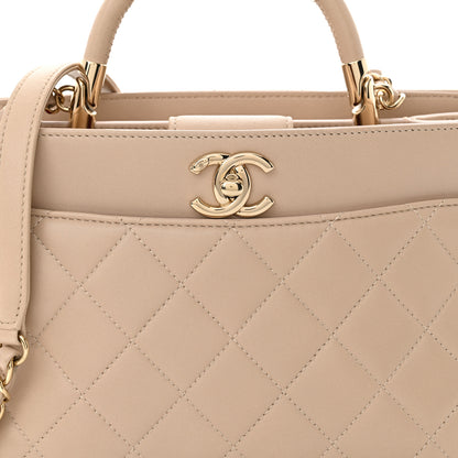 Chanel Lambskin Carry Chic Shopping Tote Beige 9 of 12