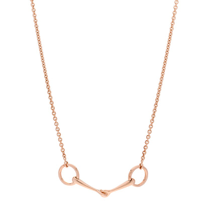 Hermes 18K Rose Gold Diamond TPM Filet d'Or Necklace SH 1 of 7