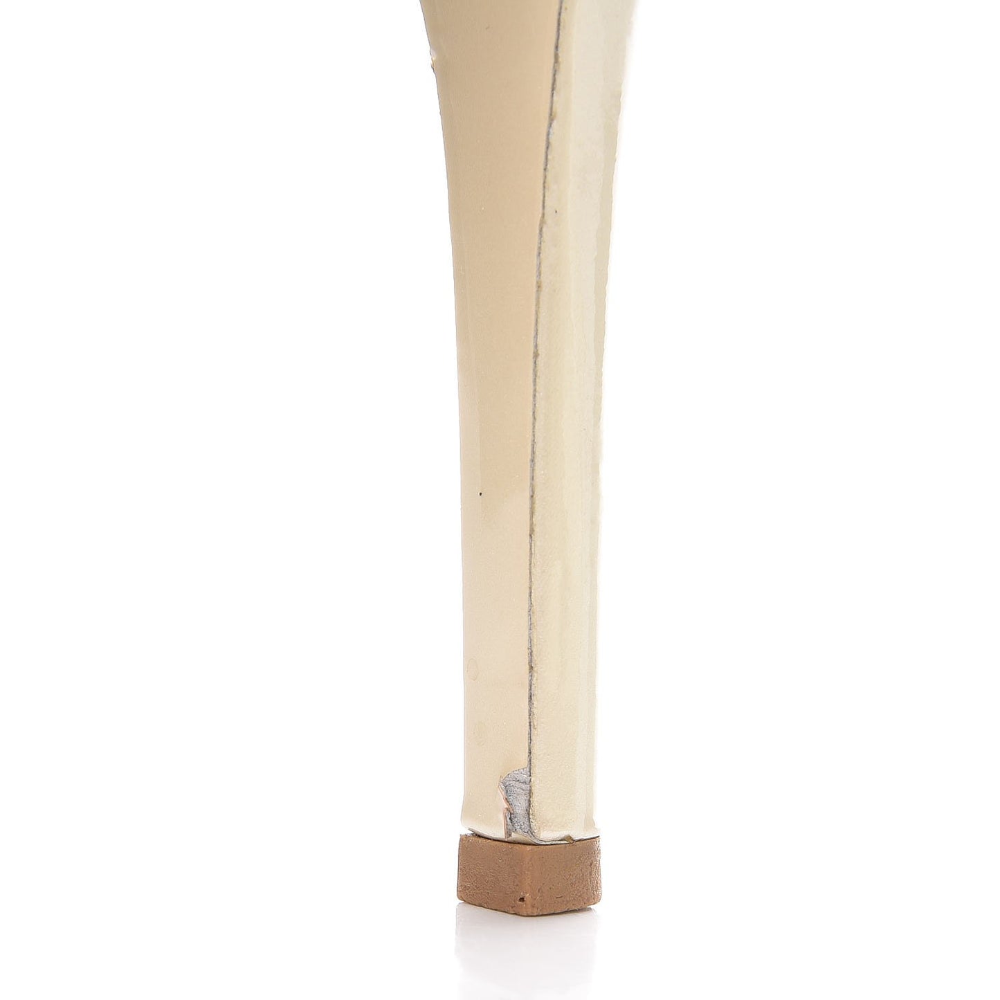 Patent Calfskin Oh Really Peep Toe Sandal Pumps 40 Ivory
