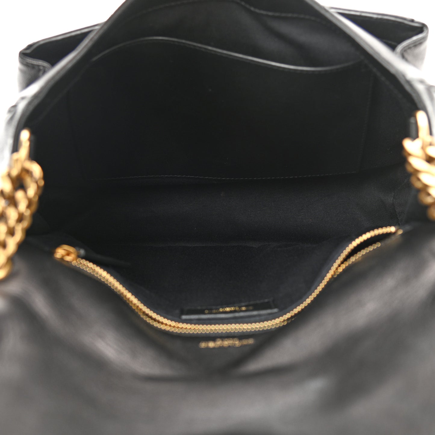 Lambskin Matelasse Monogram Medium Niki Chain Satchel Black