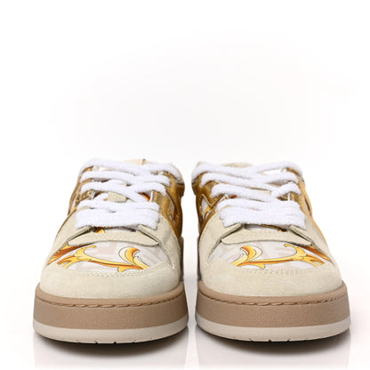 Versace X FENDI Suede Fabric FF Baroque Womens Fendace Match Sneakers 39 Gold Multicolor 2 of 8