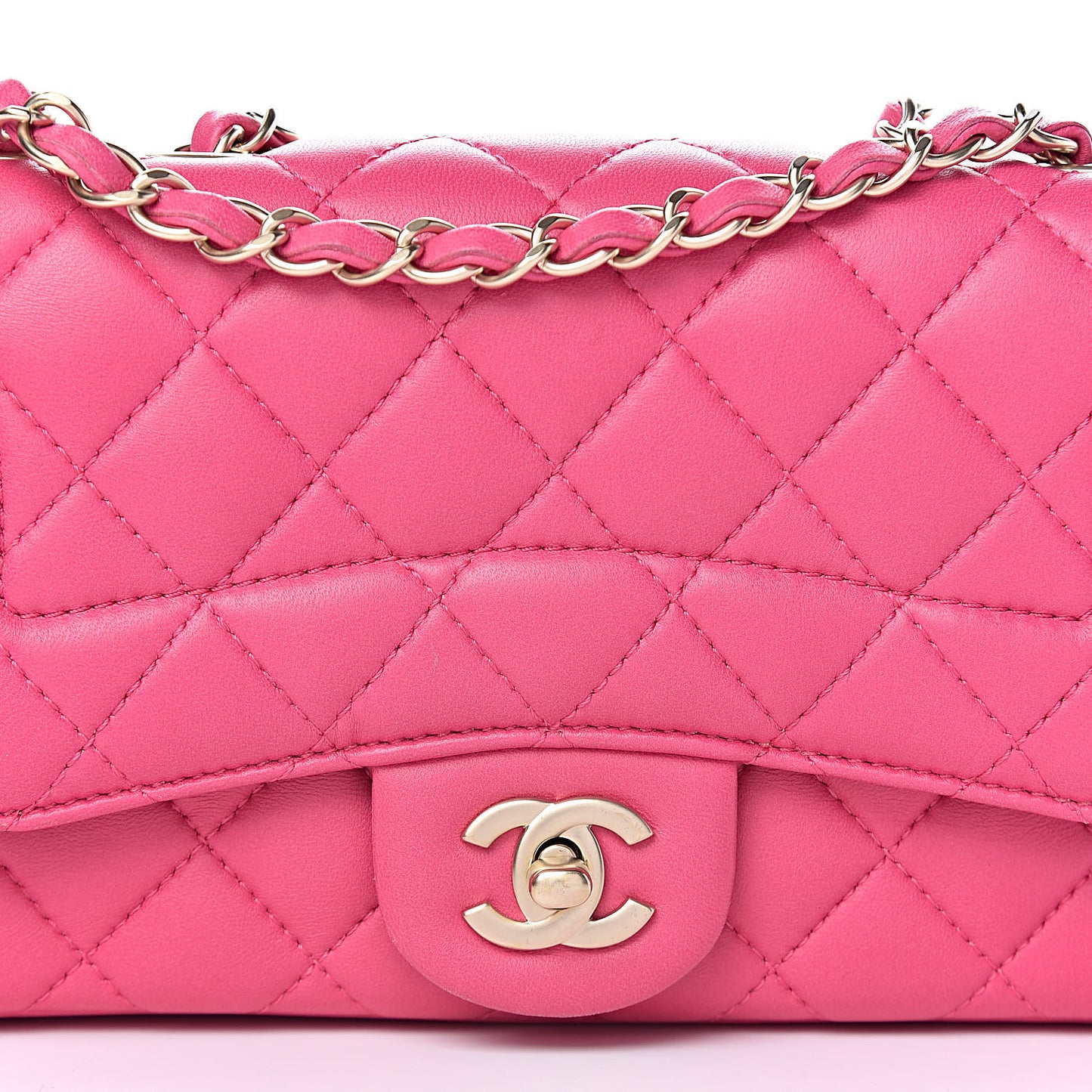 Lambskin Quilted Mini Mademoiselle Chic Flap Pink