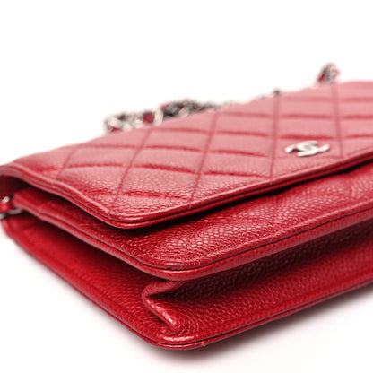 Chanel Caviar Quilted Wallet On Chain WOC Red 10 of 14