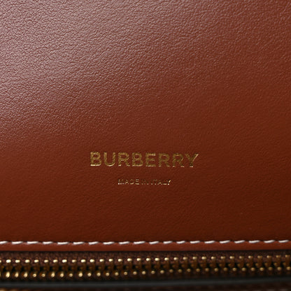 Burberry Calfskin Vintage Check Small Two Handle Title Bag Black 6 of 8