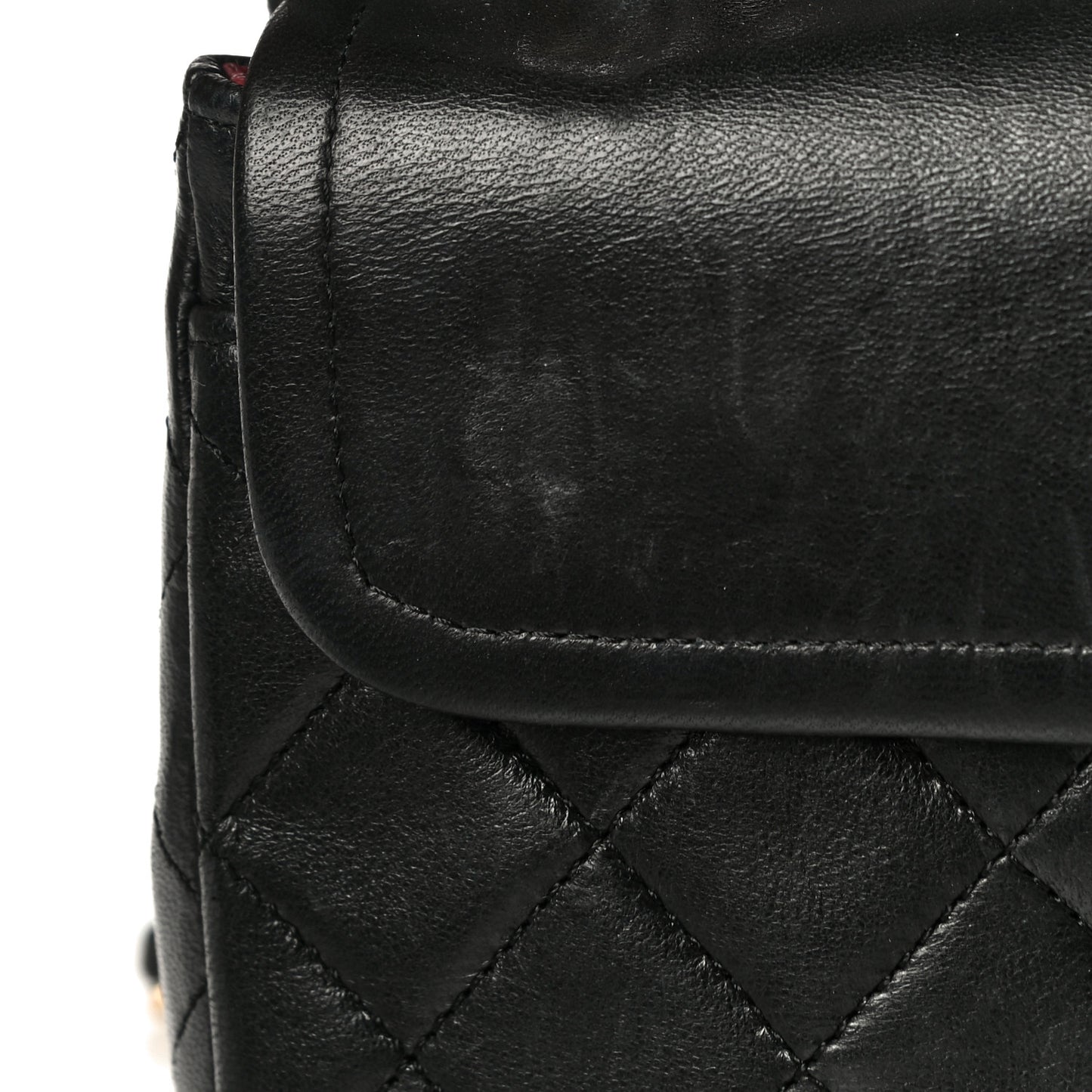 Lambskin Quilted Small Double Flap Black
