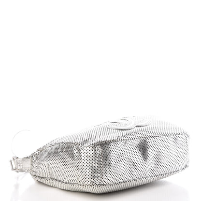 Chanel Metallic Glazed Calfskin Perforated Medium Rodeo Drive Tote Silver 4 of 10
