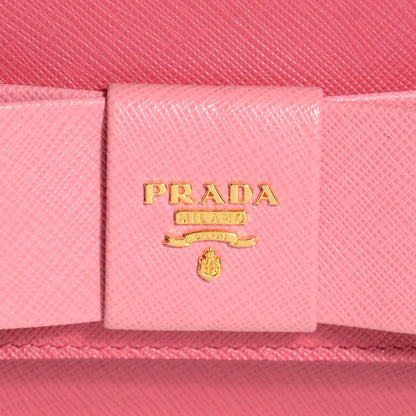 Prada Saffiano Lux Bow Crossbody Bag Peonia Geranio 9 of 9