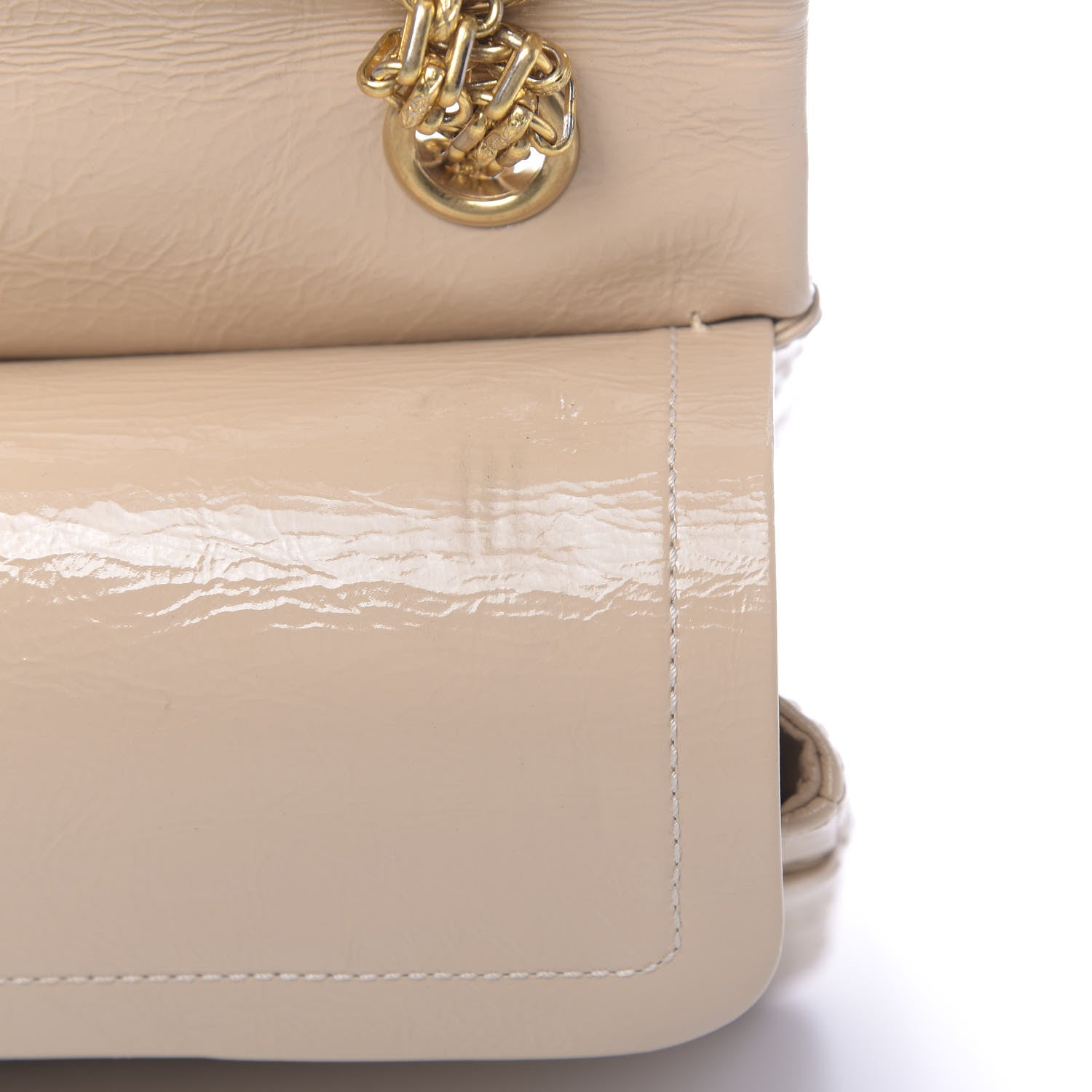Chanel Distressed Patent Quilted 2.55 Reissue 226 Flap Beige 8 of 13