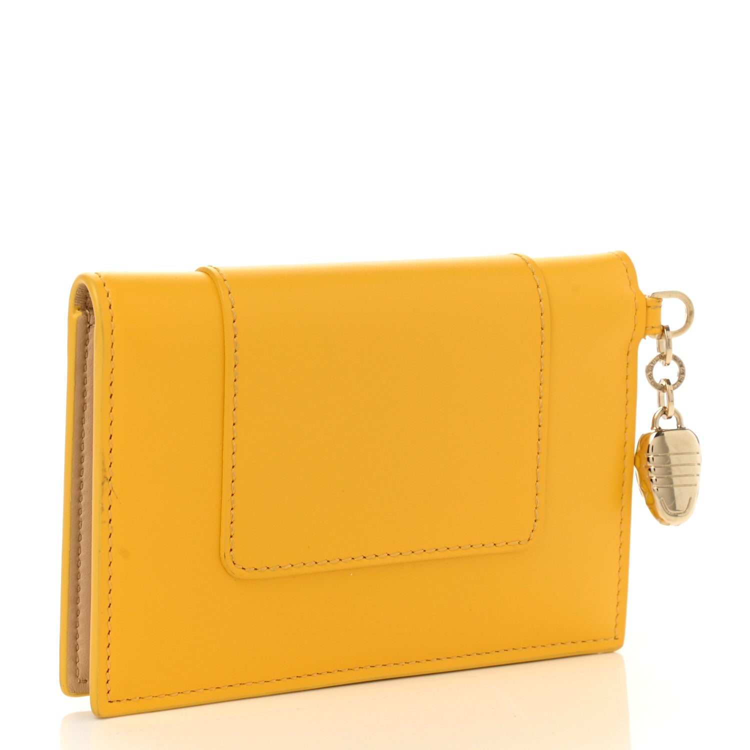 Bulgari Serpenti Calfskin Forever Card Case Sun Citrine Yellow 3 of 6