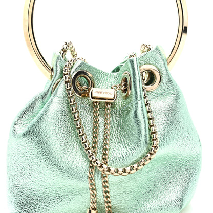Jimmy Choo Metallic Nappa Micro Bon Bon Bag Smoke Green 13 of 17