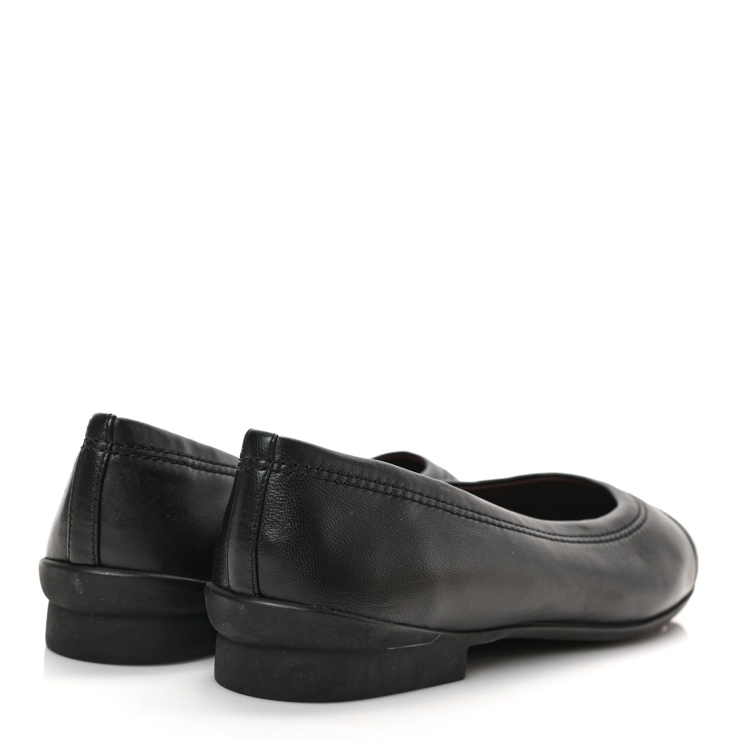 Lambskin Cap Toe CC Uniform Ballerina Flats 39 Black
