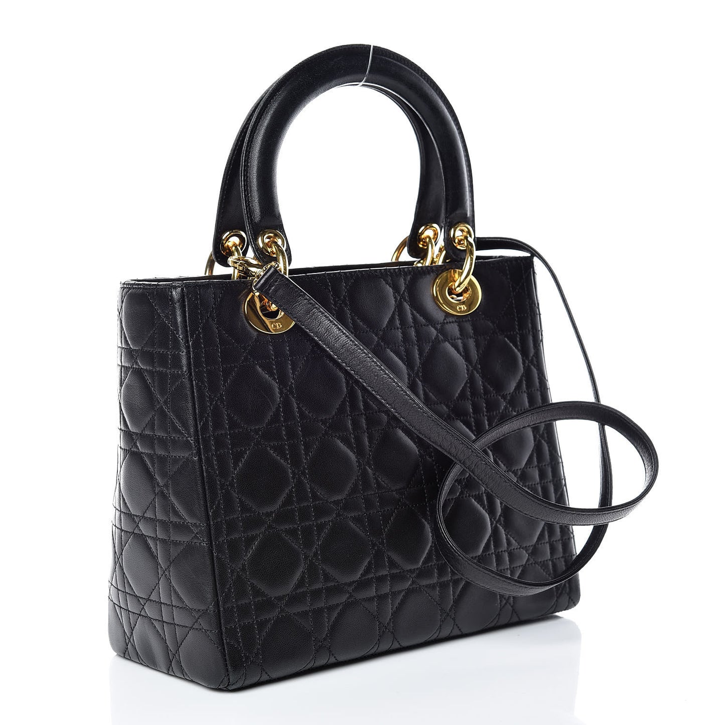 Lambskin Cannage Medium Lady Dior Black