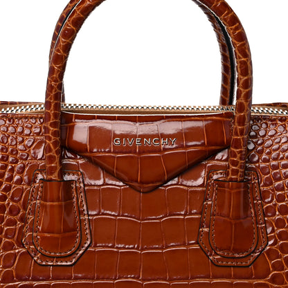 Givenchy Calfskin Crocodile Embossed Small Antigona Cognac 8 of 12