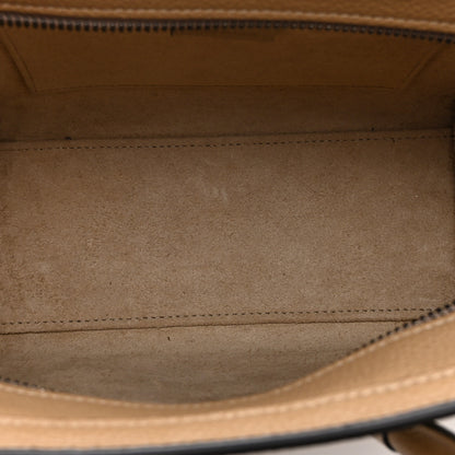 Celine Drummed Calfskin Nano Luggage Dune 5 of 11