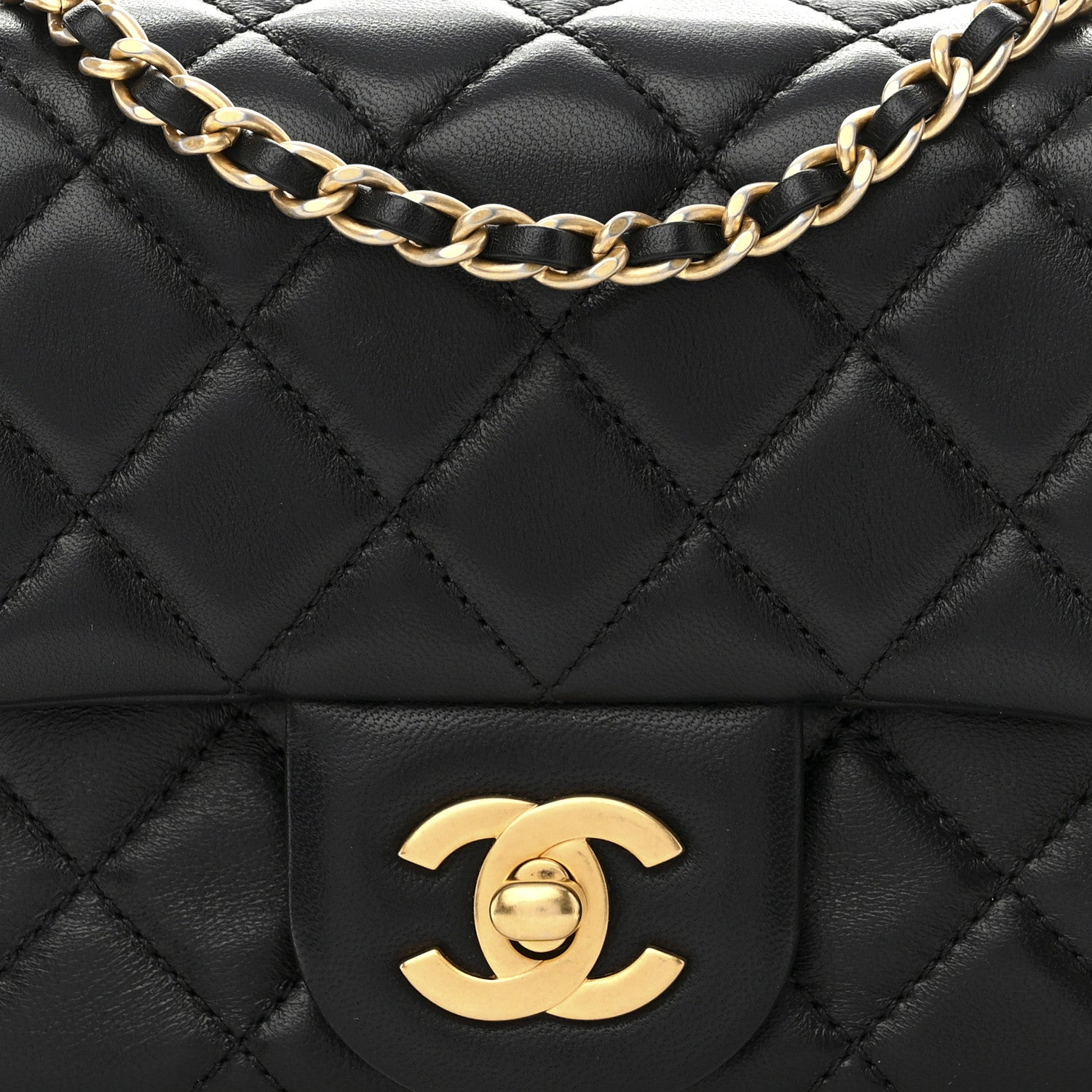 Chanel Lambskin Quilted Mini Pearl Crush Flap Black 9 of 12