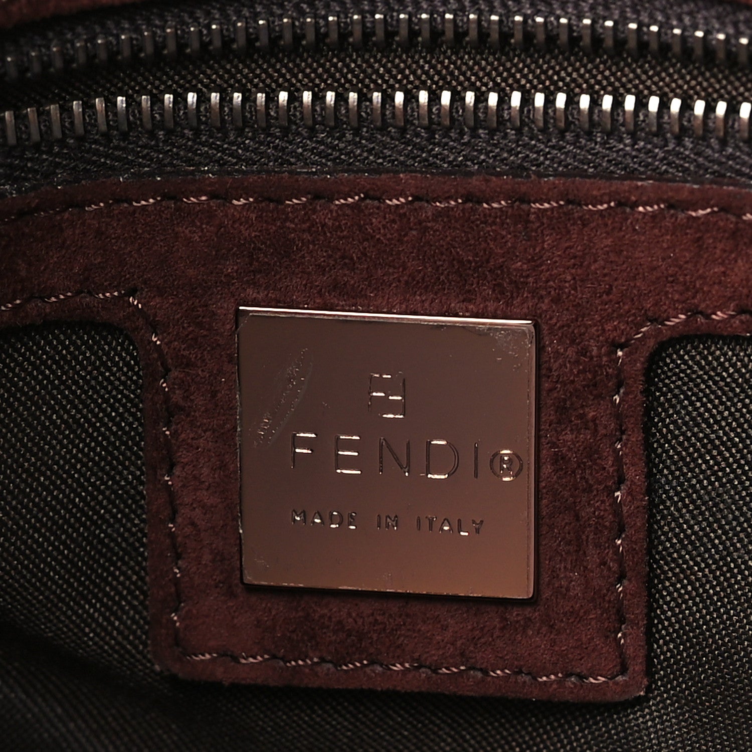 Fendi Suede Baguette Shoulder Bag Brown 6 of 10