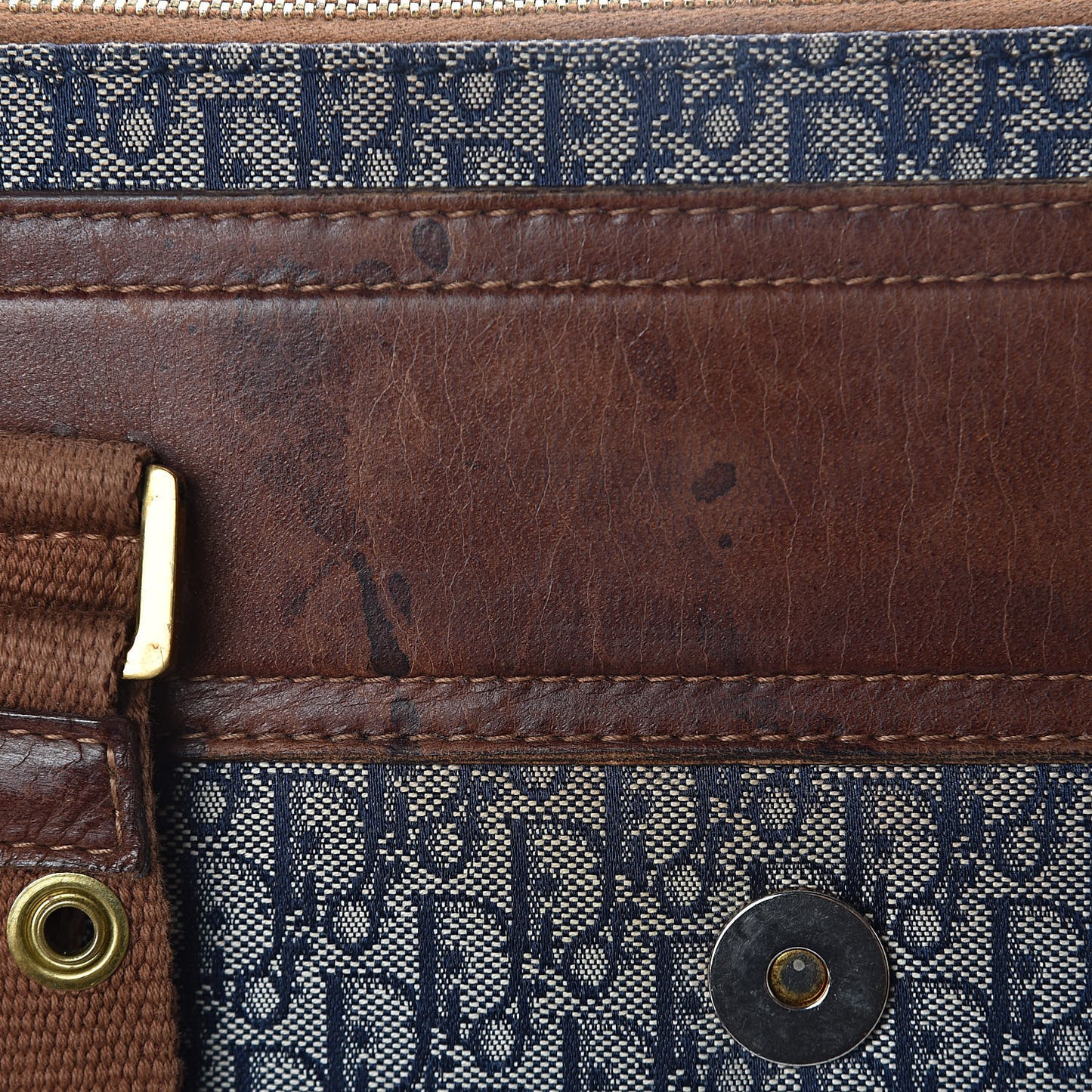 Monogram Tote Blue Brown