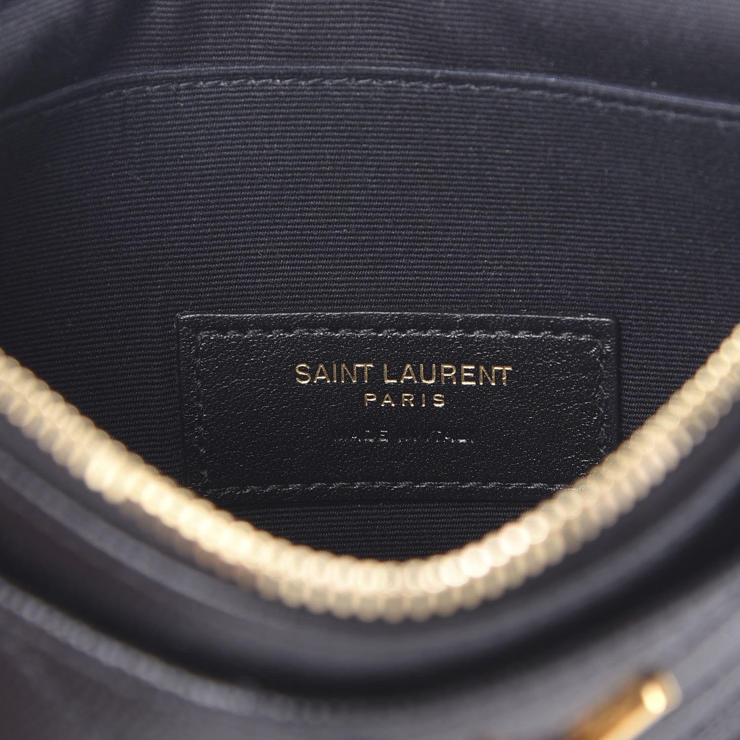 Saint Laurent Grain De Poudre Chevron Monogram Bill Pouch Black 5 of 8