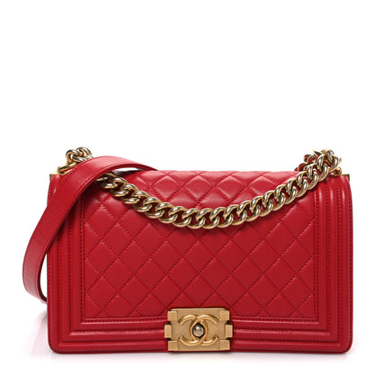 Chanel Lambskin Quilted Medium Boy Flap Red 1 of 10
