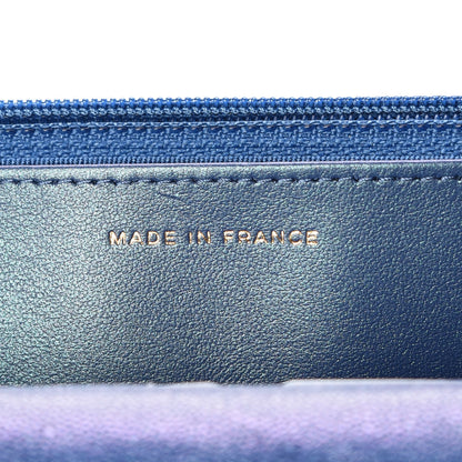 Chanel Iridescent Caviar Quilted Wallet On Chain WOC Dark Blue 9 of 11