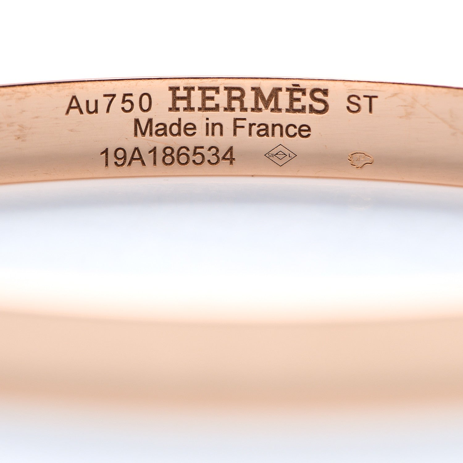 Hermes 18K Rose Gold Diamond PM H D'Ancre Bracelet ST 4 of 6