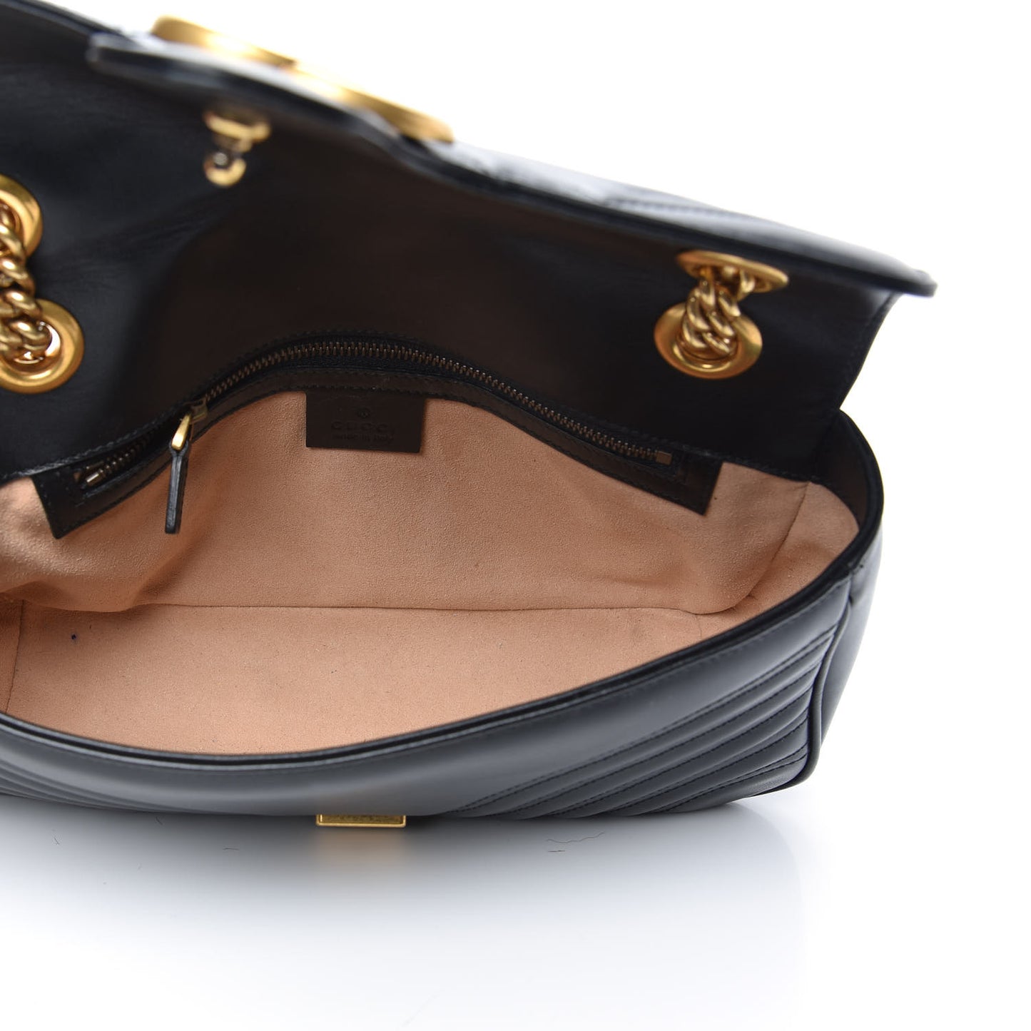 Calfskin Matelasse Small GG Marmont Shoulder Bag Black