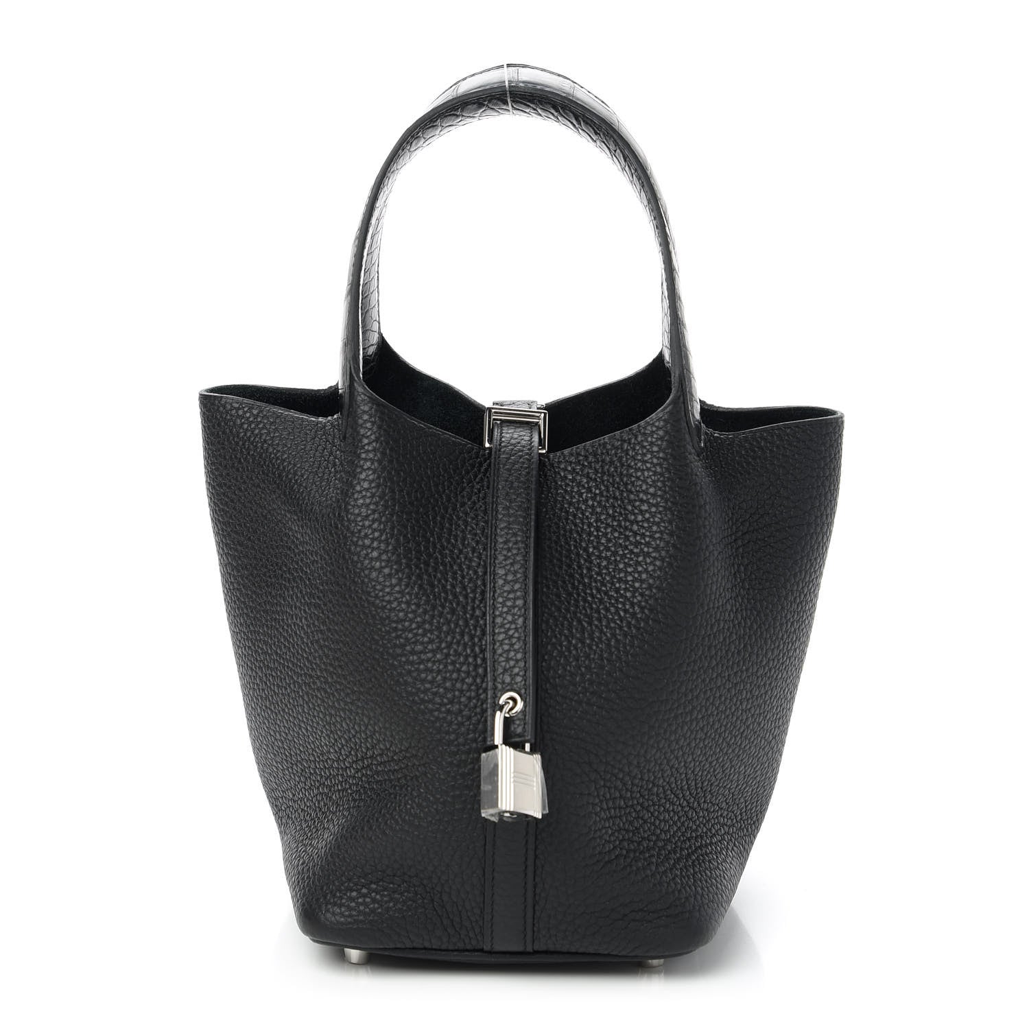 Hermes Taurillon Clemence Matte Alligator Picotin Lock Touch 18 PM Black 1 of 11
