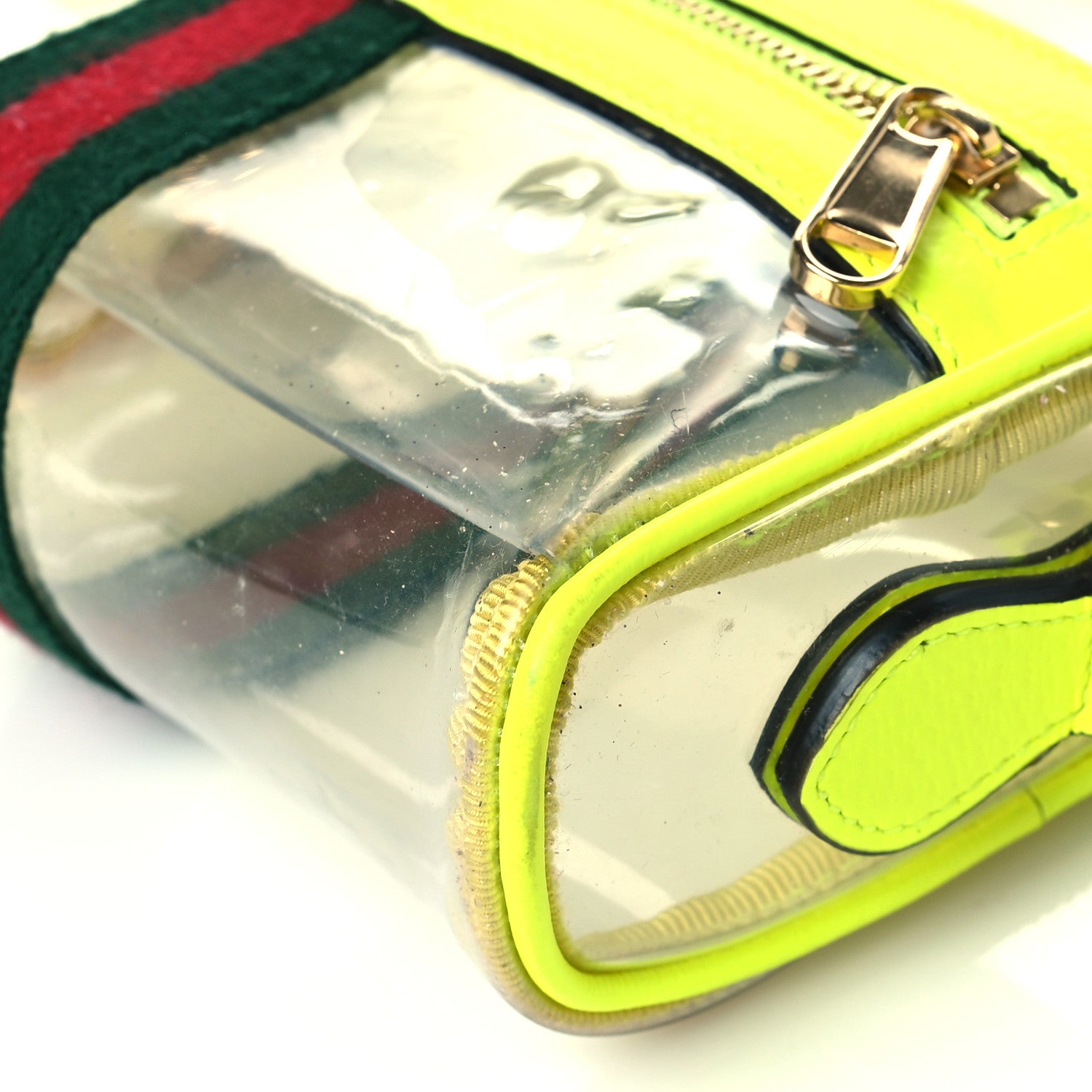 Gucci Vinyl Web Mini Ophidia Transparent Shoulder Bag Yellow Fluo 10 of 11