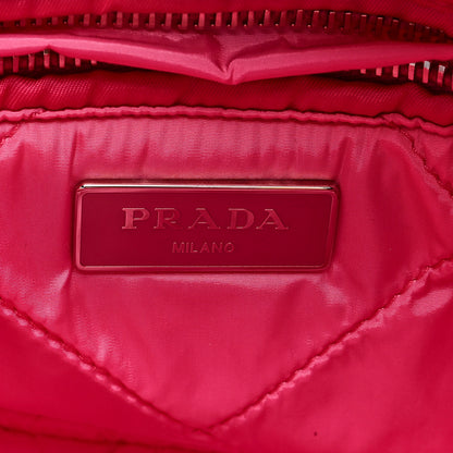 Prada Tessuto Nylon Bomber Sound Chain Flap Shoulder Bag Fuxia 6 of 8